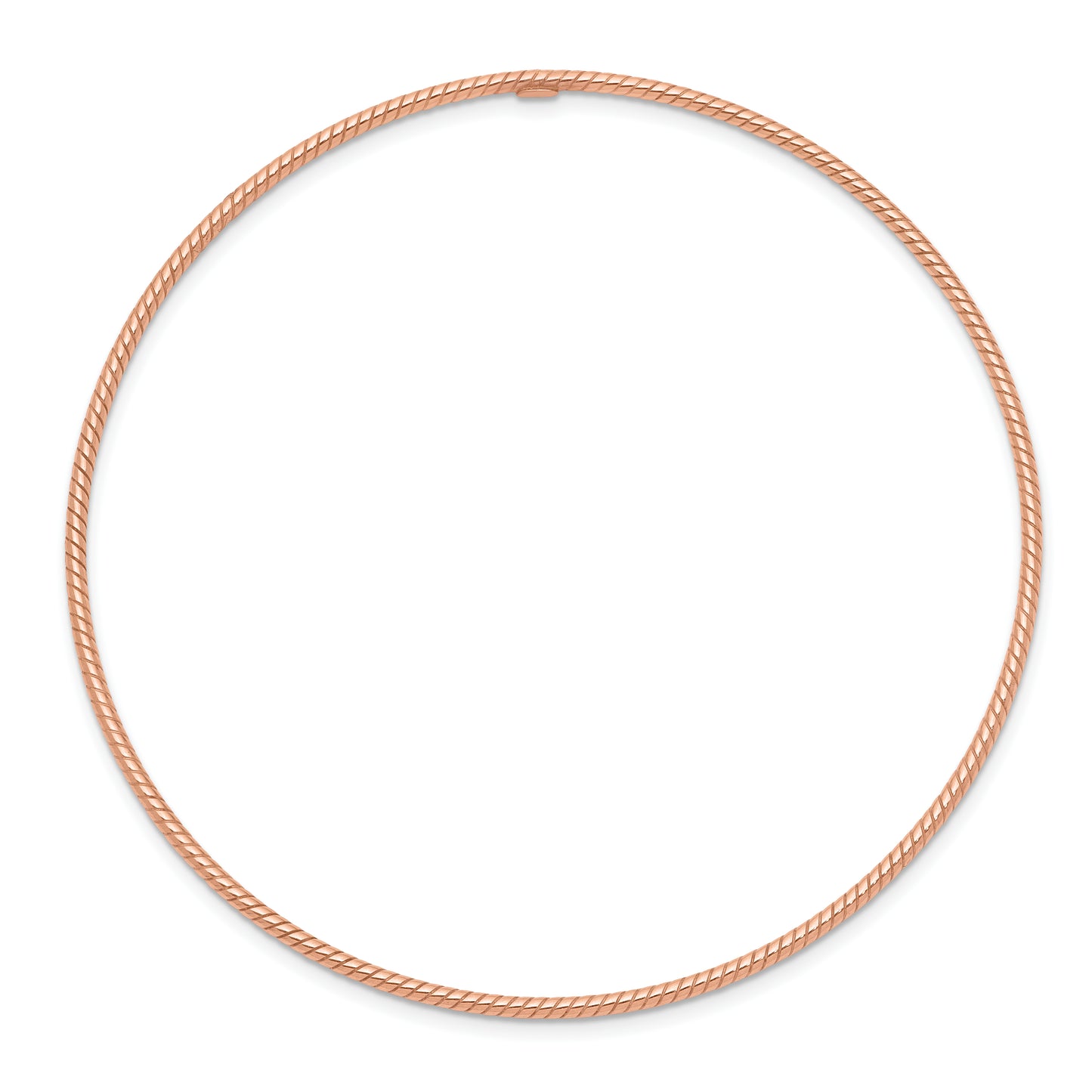 14k 1.5mm Rose Gold Textured Slip-on Bangle Bracelet