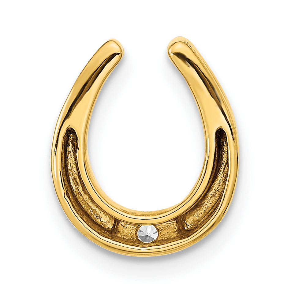 14k Polished Fancy Diamond Chain Slide