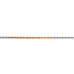 14k Tri-Color 2.5mm D/C Rope Chain