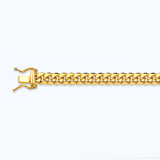 14K 5.5MM YELLOW GOLD HOLLOW MIAMI CUBAN 7.5" CHAIN BRACELET (AVAILABLE IN LENGTHS 7" - 30")