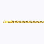 18K 5MM YELLOW GOLD SOLID DC ROPE 22" CHAIN NECKLACE (AVAILABLE IN LENGTHS 7" - 30")