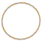 14k Tri-color Diamond-cut Twisted Slip-on Bangle