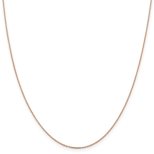14k Rose Gold 1.0mm D/C Cable Chain