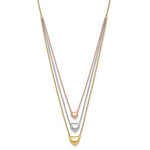 14K Tri-color Three Heart w/ 1in ext. Necklace