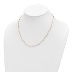 14K Tri-color Polished D/C Fancy Beaded 18in Necklace