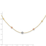 14K Tri-Color D/C Beads Beaded Chain Necklace
