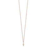 14k Rose Gold Polished CZ Heart w/1.25 in ext Necklace
